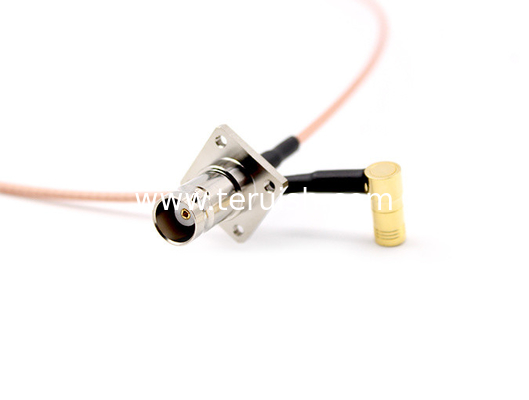 Cable Assembly BNC Female Flange and SMB Female R/A with RG316 cable，length 700 mm