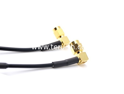 RF Cable Assembly BNC Female Flange and SMA Male RA with RG174 cable，Length 1000 mm