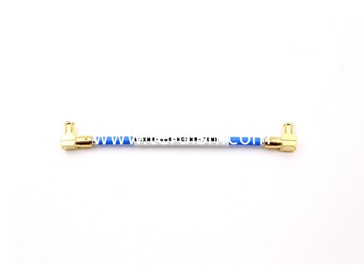 Cable Assembly Double MCX Male Right Angle with .086/RG405 Cable, Length 70mm