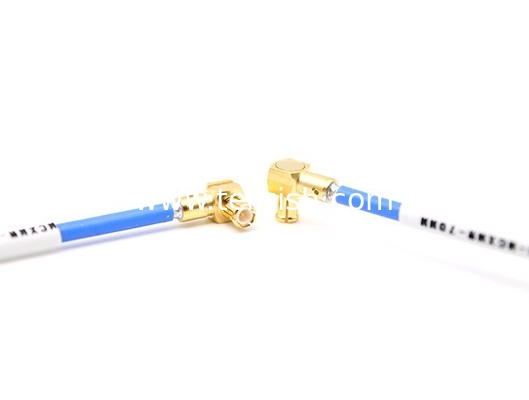 Cable Assembly Double MCX Male Right Angle with .086/RG405 Cable, Length 70mm
