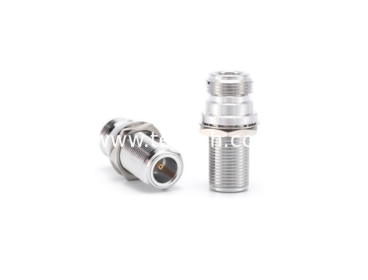N 75Ω Female to N 75Ω Female Bulkhead RF Adapter