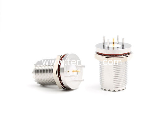 UHF Female Flange Connector Solder Attachment Thru Hole PCB