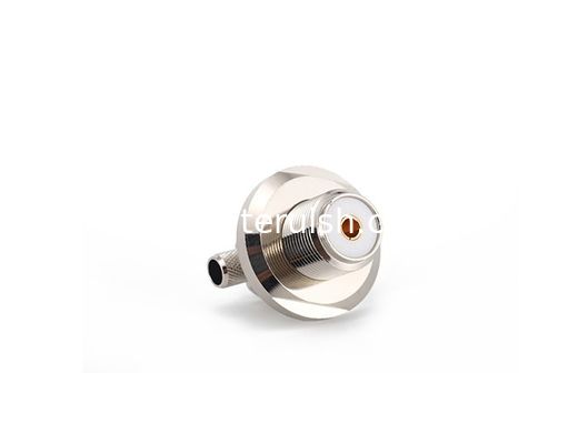 UHF Female Bulkhead Right angel Connector for 5D-FB Cable Crimp
