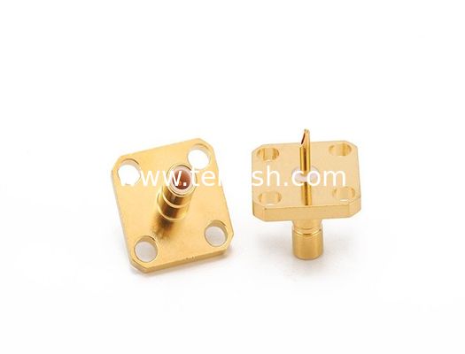 SMB male 4 holes flange RF Coaxial Connector for terminal