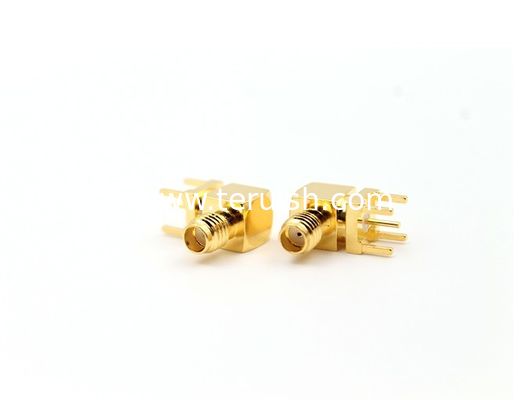RF Connector SSMA Female Right Angle PCB Mount
