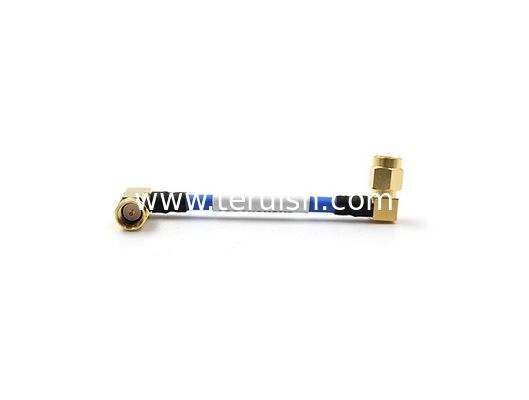 Cable assembly SMA male Right angle both side with RG141 65mm