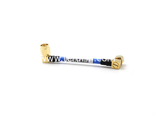 Cable assembly SMA male Right angle both side with RG141 65mm