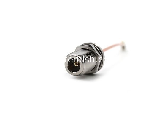 Cable Assembly N Female Bulkhead and MCX Male Right Angle with RG316 Cable, length 150mm