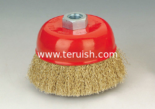 Crimped wire cup brushes