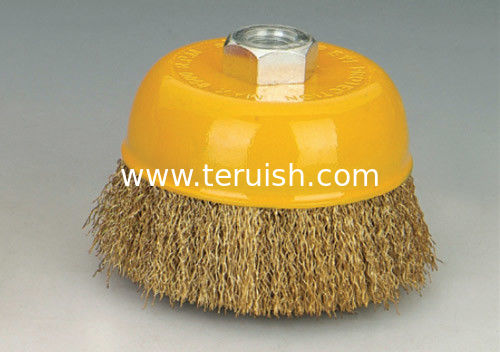 Crimped wire cup brushes