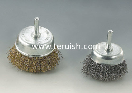 Shaft-mounted cup brushes