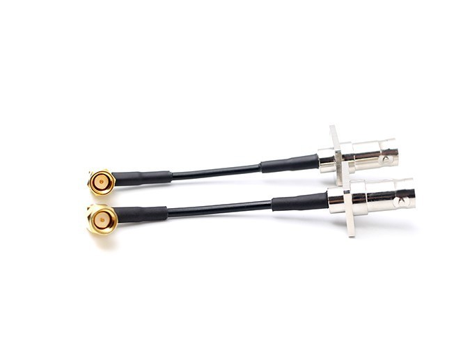 RF Cable Assembly BNC Female Flange and SMA Male RA with RG174 cable，Length 1000 mm