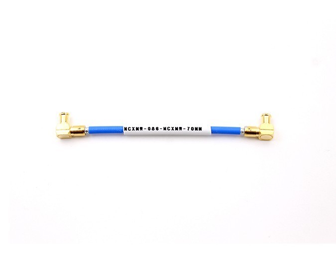 Cable Assembly Double MCX Male Right Angle with .086/RG405 Cable, Length 70mm
