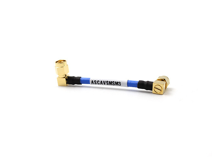 Cable assembly SMA male Right angle both side with RG141 65mm