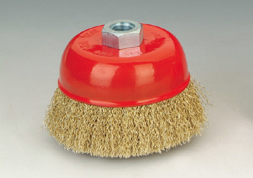 Crimped wire cup brushes