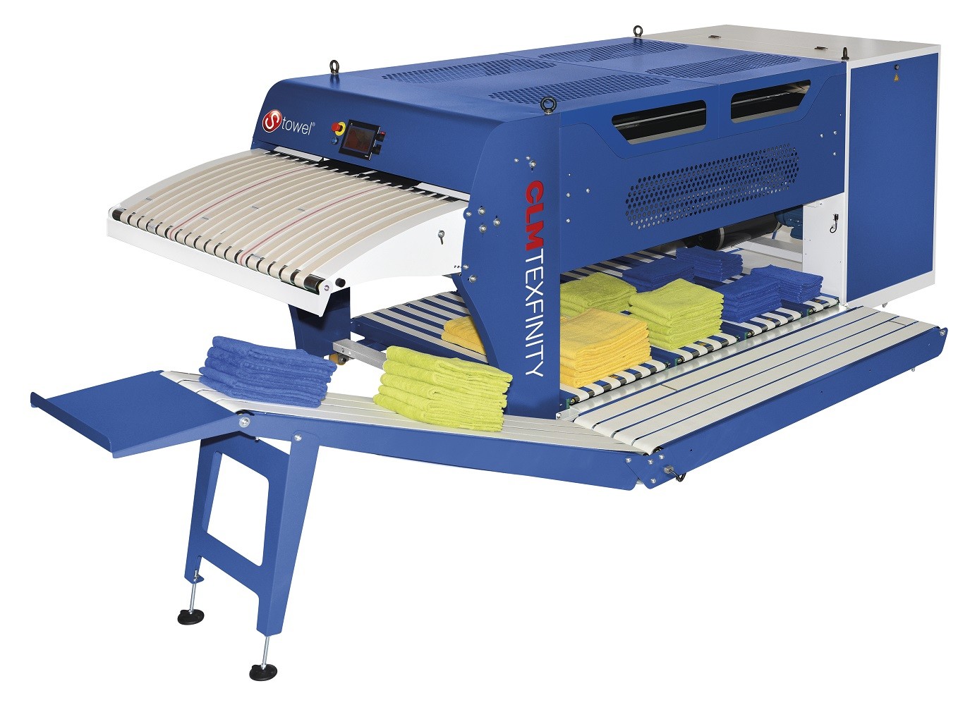 CLM TEXFINITY Towel Folder  MZD-2300Q able to sort and fold all kinds of towels, fitted sheets, garments (T-shirts,